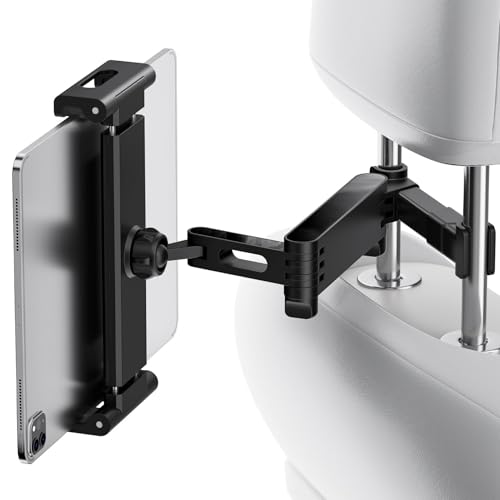GlasFlength Tablet Halterung Auto, 360° Drehbar KFZ Tablet Halter Kopfstütze Ausziehbare Tablet Holder Car für 14-26CM Geräte Universal Kopfstützenhalter für iPad, Smartphone, Switch von GlasFlength