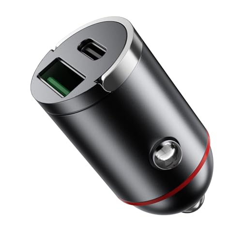 GlasFlength Zigarettenanzünder USB C PD 30W & QC 3.0 52W, 12V USB Adapter Auto Ladegerät Autoladegerät KFZ Ladegerät USB C Schnellladung Kompatibel mit iPhone 15 Pro iPad Max Android Samsung von GlasFlength