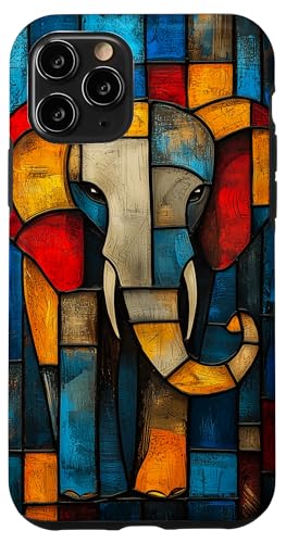 Buntglas Elefant Tierkunst Hülle für iPhone 11 Pro von Glass Animal Art.