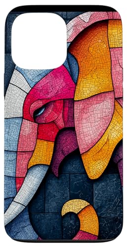 Buntglas Elefant Tierkunst Hülle für iPhone 13 Pro Max von Glass Animal Art.
