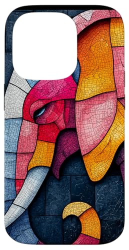 Buntglas Elefant Tierkunst Hülle für iPhone 14 Pro von Glass Animal Art.