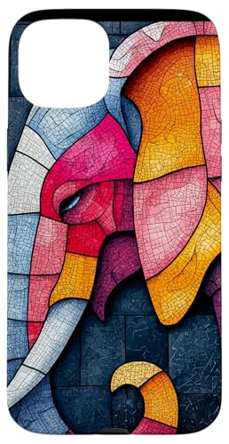 Buntglas Elefant Tierkunst Hülle für iPhone 15 Plus von Glass Animal Art.