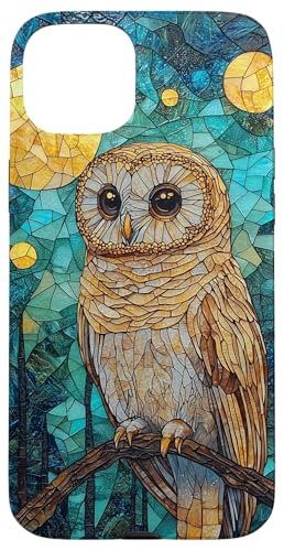 Buntglas Eule Tierkunst Hülle für iPhone 15 Plus Buntglas Eule Tierkunst Hülle für iPhone 15 Plus von Glass Animal Art.