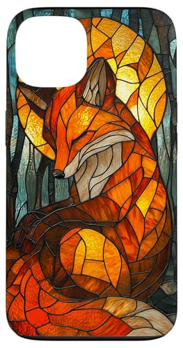 Buntglas Fuchs Wildlife Tierkunst Hülle für iPhone 13 von Glass Animal Art.