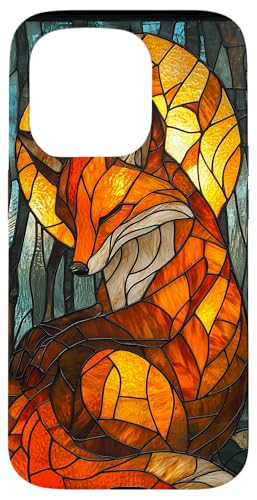 Buntglas Fuchs Wildlife Tierkunst Hülle für iPhone 15 Pro von Glass Animal Art.
