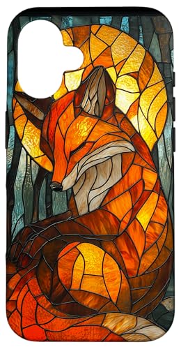 Buntglas Fuchs Wildlife Tierkunst Hülle für iPhone 16 von Glass Animal Art.