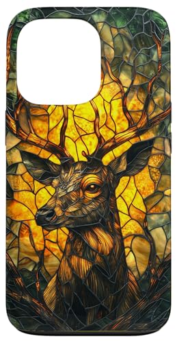 Buntglas Hirsch Tierkunst Hülle für iPhone 13 Pro von Glass Animal Art.