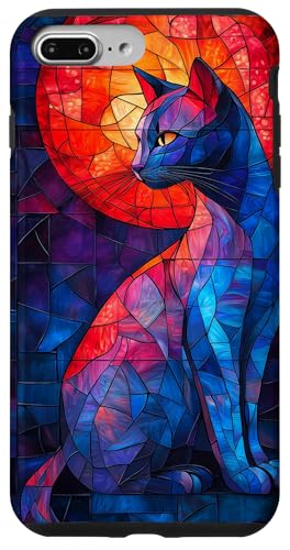Buntglas-Katze, Tierkunst Hülle für iPhone 7 Plus/8 Plus von Glass Animal Art.