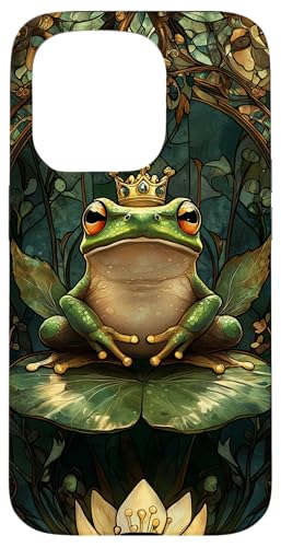 Buntglas König Frosch Lilly Pad Wildlife Tier Kunst Hülle für iPhone 15 Pro von Glass Animal Art.