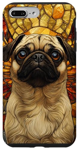 Buntglas Mops Hund Wildtiere Tierkunst Hülle für iPhone 7 Plus/8 Plus von Glass Animal Art.