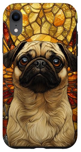 Buntglas Mops Hund Wildtiere Tierkunst Hülle für iPhone XR Buntglas Mops Hund Wildtiere Tierkunst Hülle für iPhone XR von Glass Animal Art.