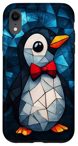 Buntglas-Pinguin-Wildtier-Kunst Hülle für iPhone XR von Glass Animal Art.