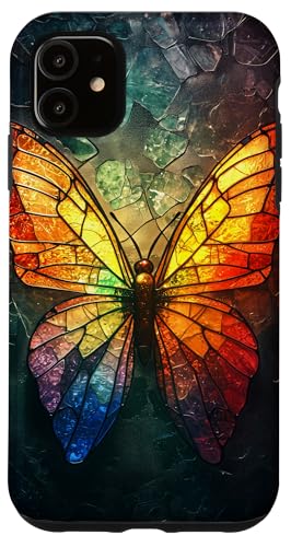 Buntglas-Schmetterling, Tierkunst, Tierkunst Hülle für iPhone 11 Buntglas-Schmetterling, Tierkunst, Tierkunst Hülle für iPhone 11 von Glass Animal Art.
