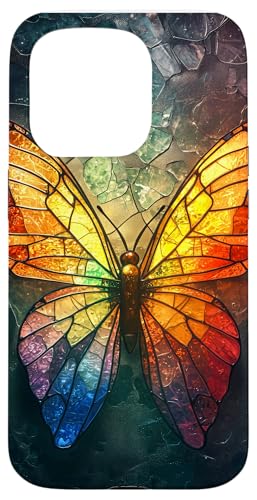 Buntglas-Schmetterling, Tierkunst, Tierkunst Hülle für iPhone 15 Pro von Glass Animal Art.