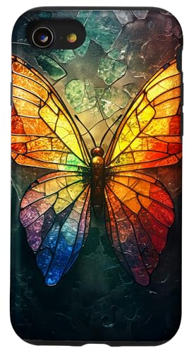 Buntglas-Schmetterling, Tierkunst, Tierkunst Hülle für iPhone SE (2020) / 7 / 8 von Glass Animal Art.
