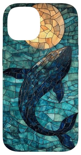 Buntglas-Wal Tierkunst Hülle für iPhone 14 von Glass Animal Art.