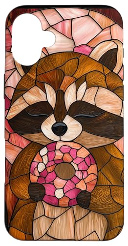 Buntglas Waschbär Tierkunst Hülle für iPhone 16 Plus Buntglas Waschbär Tierkunst Hülle für iPhone 16 Plus von Glass Animal Art.