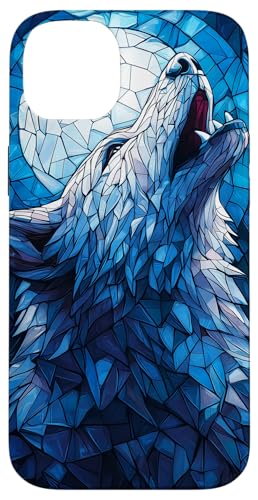 Buntglas Wolf Wildlife Tierkunst Hülle für iPhone 14 Plus von Glass Animal Art.