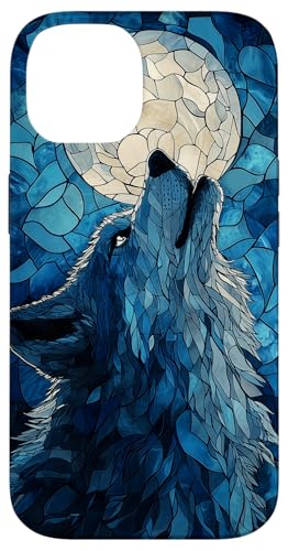 Buntglas Wolf Wildlife Tierkunst Hülle für iPhone 14 von Glass Animal Art.