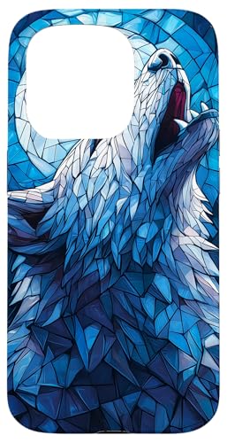 Buntglas Wolf Wildlife Tierkunst Hülle für iPhone 15 Pro von Glass Animal Art.