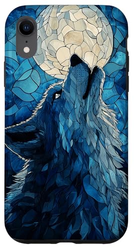 Buntglas Wolf Wildlife Tierkunst Hülle für iPhone XR von Glass Animal Art.