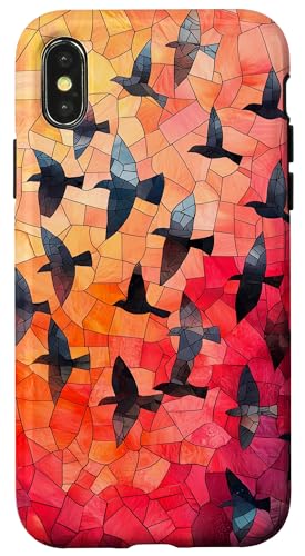 Buntglasvögel Wildtiere Tierkunst Hülle für iPhone X/XS Buntglasvögel Wildtiere Tierkunst Hülle für iPhone X/XS von Glass Animal Art.