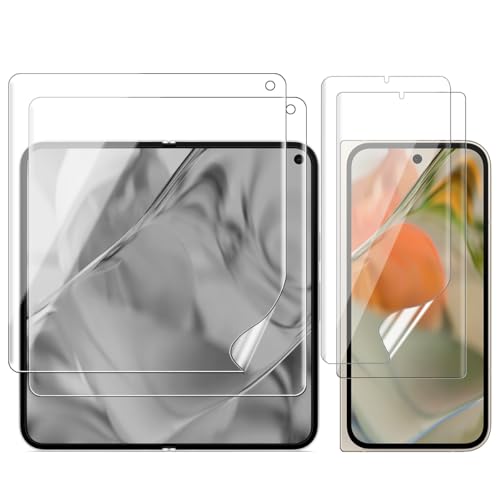 Glcrrpu 2+2 Stück Hydrogel Displayschutzfolie Film für Google Pixel 9 Pro Fold[8,0inch],Schutzfolie Flexible Hydrogel Folie Weich Transparente TPU,HD von Glcrrpu