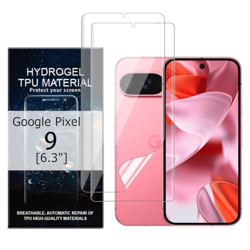 Glcrrpu 2 Stück Hydrogel Displayschutzfolie Film für Google Pixel 9[6,3inch],Schutzfolie Flexible Hydrogel Folie Weich Transparente TPU,HD von Glcrrpu