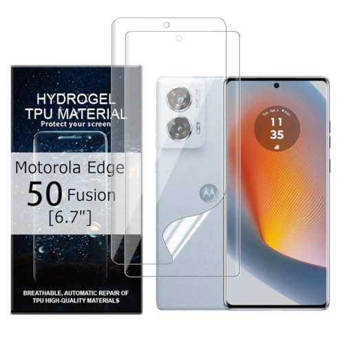Glcrrpu 2 Stück Hydrogel Displayschutzfolie Film für Motorola Edge 50 Fusion[6.7inch],Schutzfolie Flexible Hydrogel Folie Weich Transparente TPU,HD von Glcrrpu