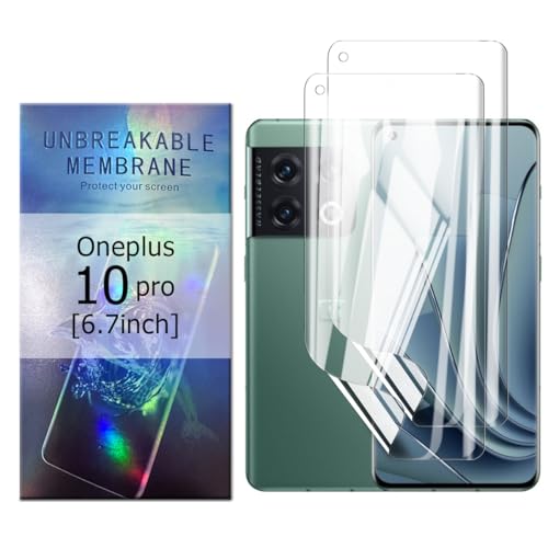 Glcrrpu 2 Stück Hydrogel Displayschutzfolie Film für OnePlus 10 Pro[6,7inch],Schutzfolie Flexible Hydrogel Folie Weich Transparente TPU,HD von Glcrrpu