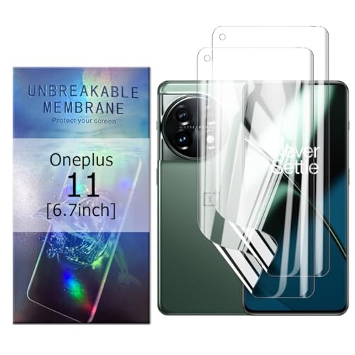 Glcrrpu 2 Stück Hydrogel Displayschutzfolie Film für OnePlus 11[6,7inch],Schutzfolie Flexible Hydrogel Folie Weich Transparente TPU,HD von Glcrrpu