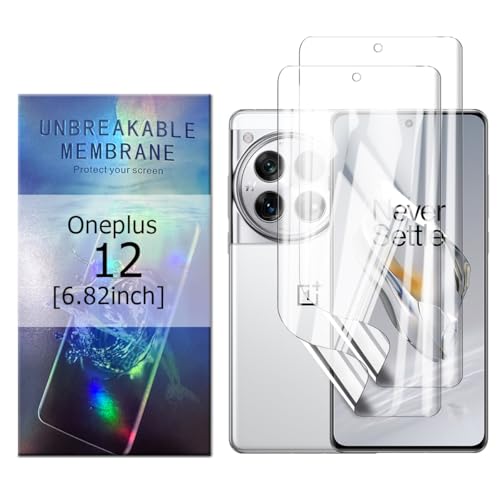 Glcrrpu 2 Stück Hydrogel Displayschutzfolie Film für OnePlus 12[6,82inch],Schutzfolie Flexible Hydrogel Folie Weich Transparente TPU,HD von Glcrrpu