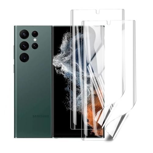Glcrrpu 2 Stück Schutzfolie Film für Samsung Galaxy S22 Ultra 5G[6.8"],Hydrogel Displayschutzfolie Folie Flexible Weich Transparente TPU,HD von Glcrrpu