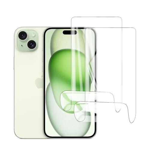 Glcrrpu 2 Stück Schutzfolie Film für iPhone 15 Plus[6.7"],Hydrogel Displayschutzfolie Folie Flexible Weich Transparente TPU,HD von Glcrrpu