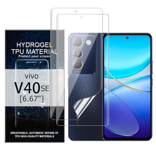Glcrrpu 2 Stück Hydrogel Displayschutzfolie Film für vivo V40 SE[6.67inch],Schutzfolie Flexible Hydrogel Folie Weich Transparente TPU,HD von Glcrrpu