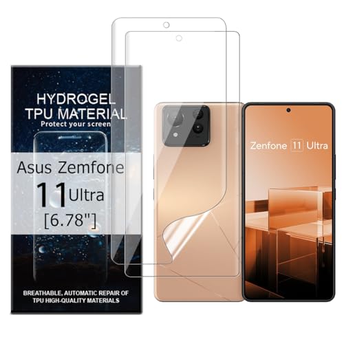Glcrrpu 2 Stück Schutzfolie Film Film für Asus Zenfone 11 Ultra[6.78"],Hydrogel Displayschutzfolie Folie Flexible Weich Transparente TPU,HD von Glcrrpu