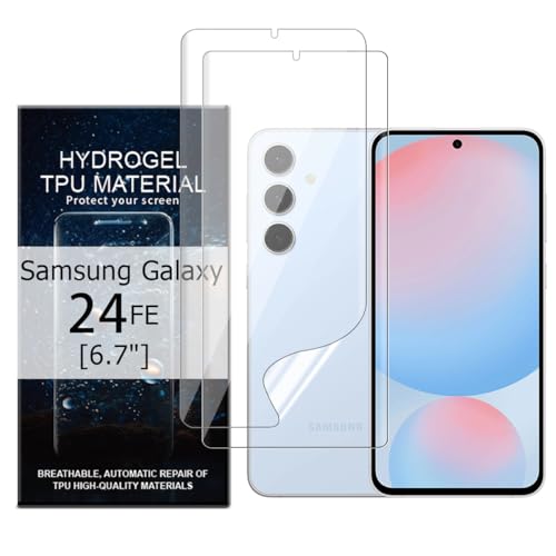 Glcrrpu 2 Stück Schutzfolie Film Film für Samsung Galaxy S24 FE[6.7"],Hydrogel Displayschutzfolie Folie Flexible Weich Transparente TPU,HD von Glcrrpu