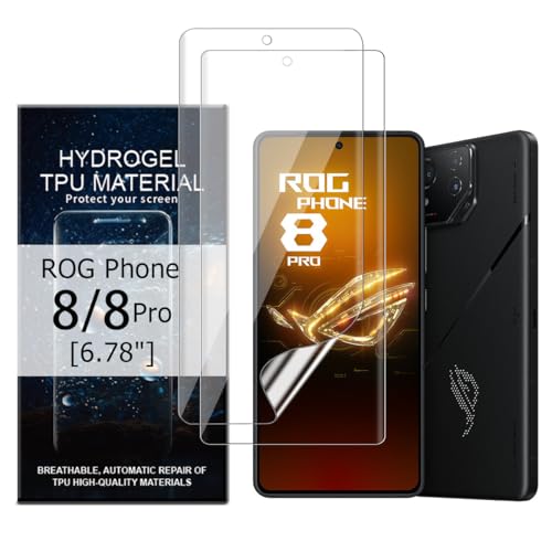 Glcrrpu 2 Stück Schutzfolie Film für ASUS ROG Phone 8 Pro[6.78"],Hydrogel Displayschutzfolie Folie Flexible Weich Transparente TPU,HD von Glcrrpu