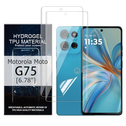 Glcrrpu 2 Stück Schutzfolie Film für Motorola Moto G75[6.78"],Hydrogel Displayschutzfolie Folie Flexible Weich Transparente TPU,HD von Glcrrpu