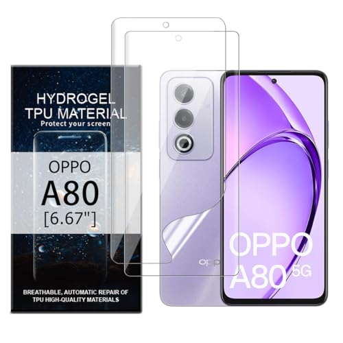 Glcrrpu 2 Stück Schutzfolie Film für Oppo A80[6.67"],Hydrogel Displayschutzfolie Folie Flexible Weich Transparente TPU,HD von Glcrrpu
