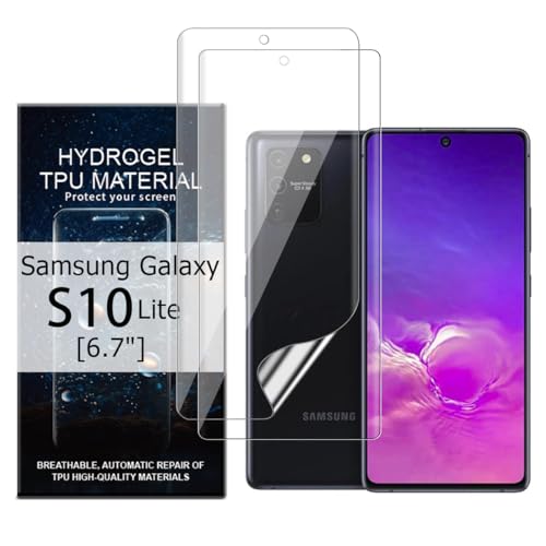 Glcrrpu 2 Stück Schutzfolie Film für Samsung Galaxy S10 Lite[6.7"],Hydrogel Displayschutzfolie Folie Flexible Weich Transparente TPU,HD von Glcrrpu