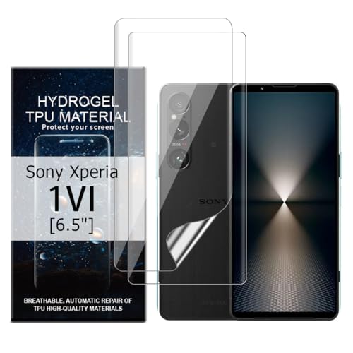 Glcrrpu 2 Stück Schutzfolie Film für Sony Xperia 1 VI[6.5"],Hydrogel Displayschutzfolie Folie Flexible Weich Transparente TPU,HD von Glcrrpu
