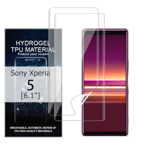 Glcrrpu 2 Stück Schutzfolie Film für Sony Xperia 5[6.1"],Hydrogel Displayschutzfolie Folie Flexible Weich Transparente TPU,HD von Glcrrpu