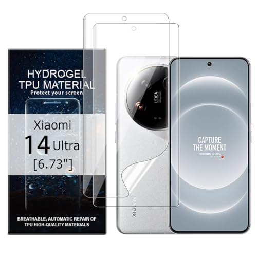 Glcrrpu 2 Stück Schutzfolie Film für Xiaomi 14 Ultra[6.73"],Hydrogel Displayschutzfolie Folie Flexible Weich Transparente TPU,HD von Glcrrpu