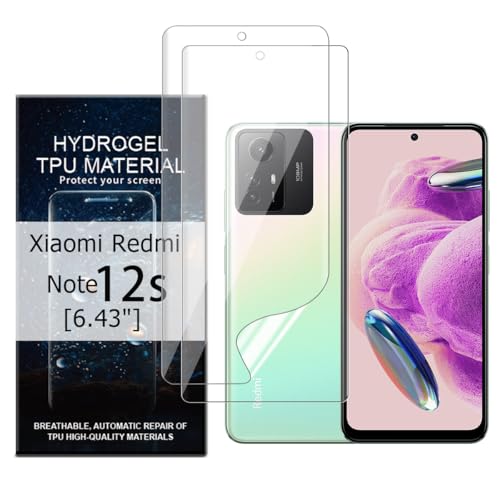 Glcrrpu 2 Stück Schutzfolie Film für Xiaomi Redmi Note 12s[6.43"],Hydrogel Displayschutzfolie Folie Flexible Weich Transparente TPU,HD von Glcrrpu