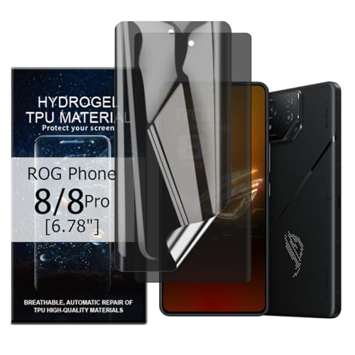 Glcrrpu 2 Stück für ASUS ROG Phone 8/ASUS ROG Phone 8 Pro [6,8 Zoll] Privatsphäre Hydrogel Displayschutzfolie [Anti-Spionage] Flexible TPU Schutzfolie Selbstheilend [Nicht gehärtetes Glas] von Glcrrpu