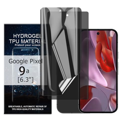 Glcrrpu 2 Stück für Google Pixel 9a [6,3 Zoll] Privatsphäre Hydrogel Displayschutzfolie [Anti-Spionage] Flexible TPU Schutzfolie Selbstheilend [Nicht gehärtetes Glas] von Glcrrpu