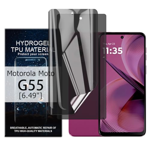 Glcrrpu 2 Stück für Motorola Moto G55 [6,5 Zoll] Privatsphäre Hydrogel Displayschutzfolie [Anti-Spionage] Flexible TPU Schutzfolie Selbstheilend [Nicht gehärtetes Glas] von Glcrrpu
