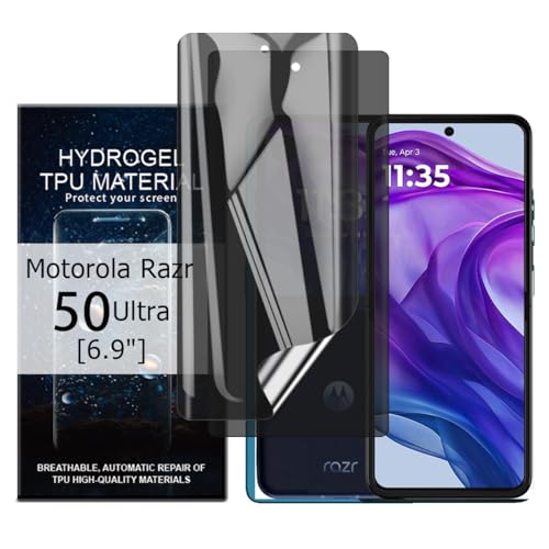 Glcrrpu 2 Stück für Motorola Razr 50 Ultra [6,9 Zoll] Privatsphäre Hydrogel Displayschutzfolie [Anti-Spionage] Flexible TPU Schutzfolie Selbstheilend [Nicht gehärtetes Glas] von Glcrrpu
