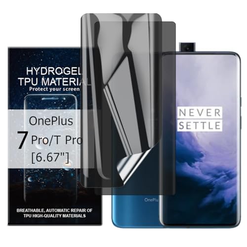 Glcrrpu 2 Stück für OnePlus 7 Pro/OnePlus 7T Pro [6,7 Zoll] Privatsphäre Hydrogel Displayschutzfolie [Anti-Spion] Flexible TPU Schutzfolie Selbstheilend [Nicht gehärtetes Glas] von Glcrrpu